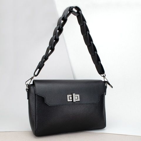 Сумка женская кожаная кроссбоди 03360_black черная 2053329769 фото